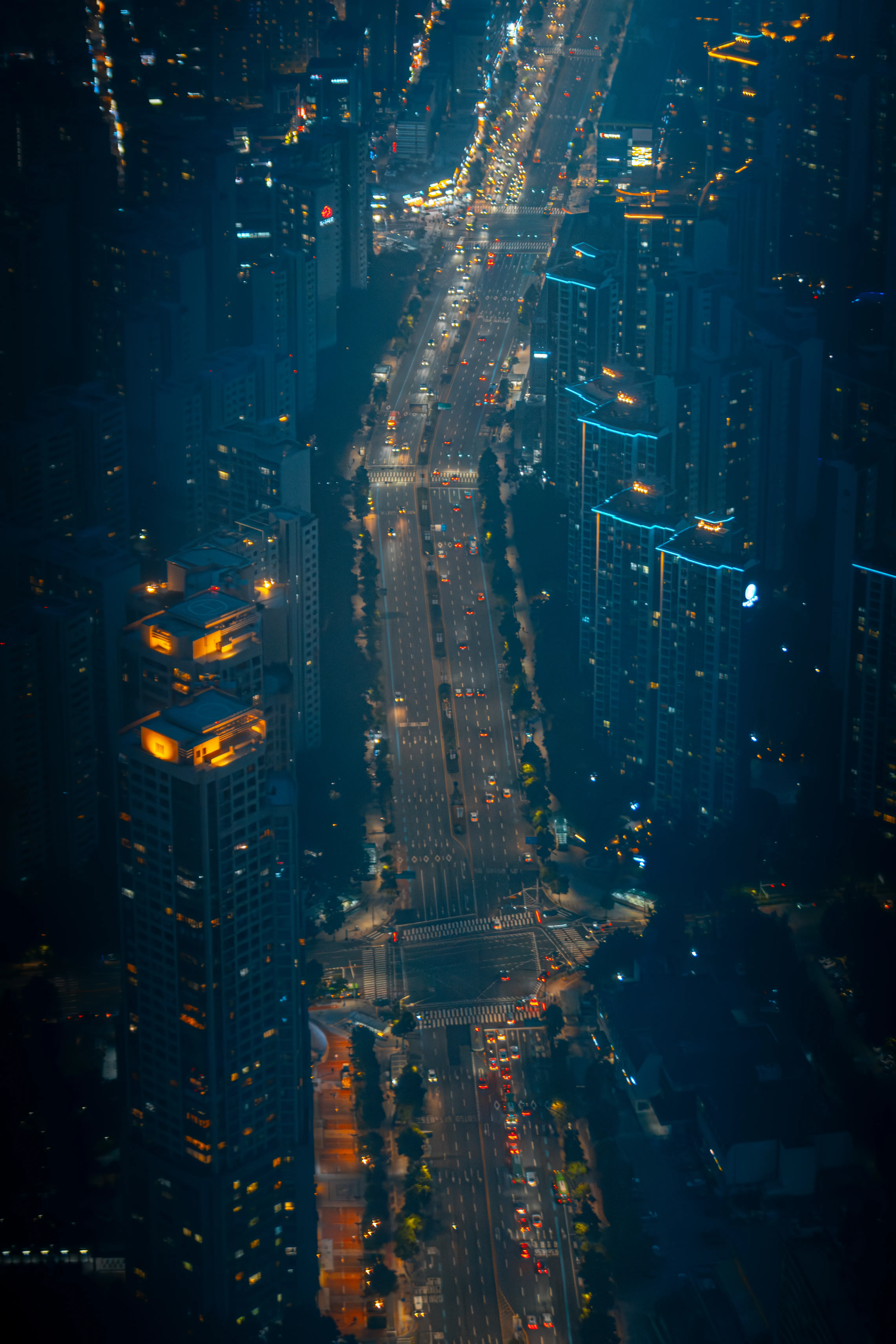 The pattern of central Seoul seen at night